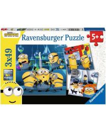 Funny Minions, 3 x 49 Piece Puzzles