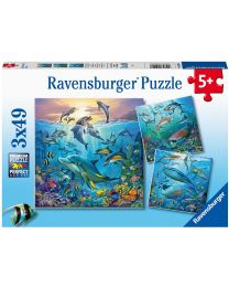 Ocean Life, 3 x 49 Piece Puzzles
