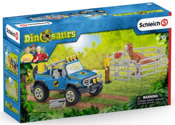 Schleich Off Road Vehicle with Dino Outpost 41464 Boxed Set Giganatosaurus 